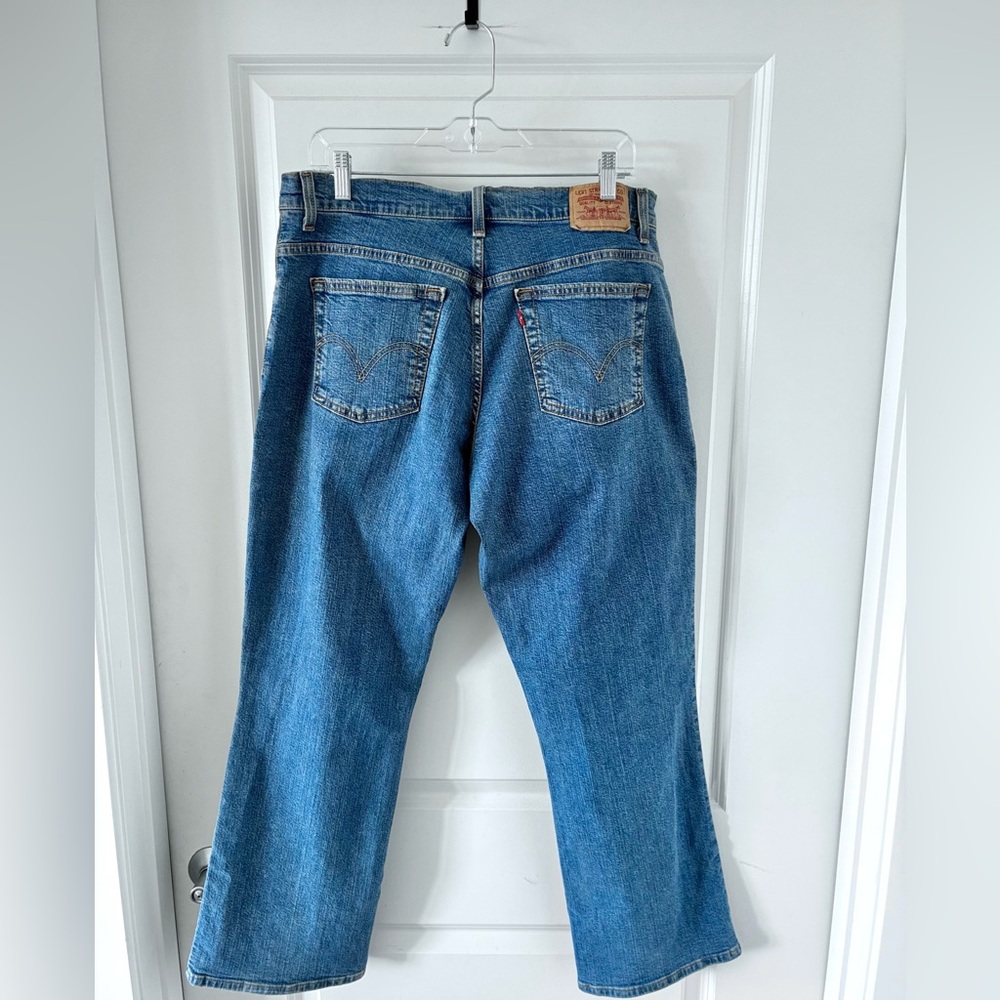 Levi’s 515 Bootcut Jeans Womens 12 Short Medium Wash Stretch Denim